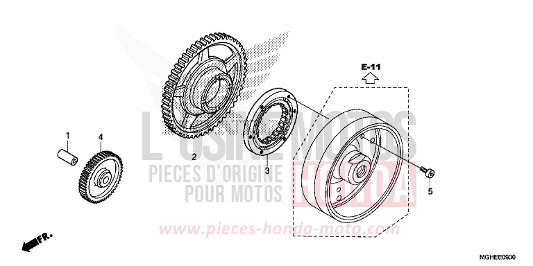 EMBRAYAGE DE DEMARRAGE de VFR1200X "Crosstourer" Méca MAT PEARL GLARE WHITE (NHB54) 2014